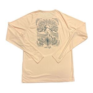 Reel Life Women's UV Sun Protection Long Sleeve Shirt XXL Peach Swim Top Plus SZ